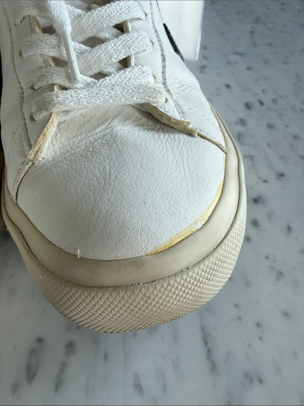 Veja Campos White Leather Sneakers with Black V Accent